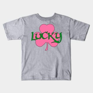 Lucky Shamrock - pink Kids T-Shirt